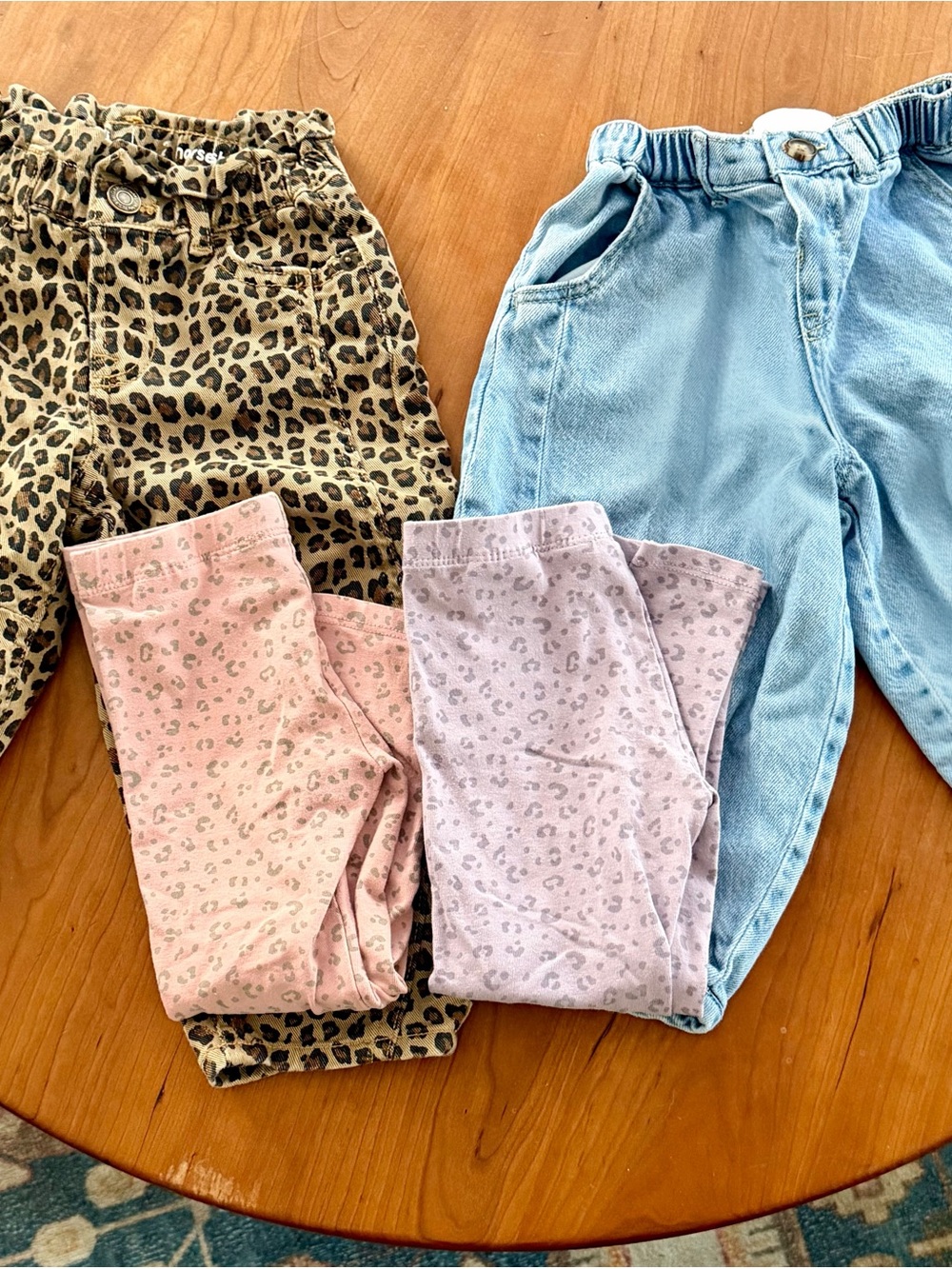 Toddler leopard and denim pants set